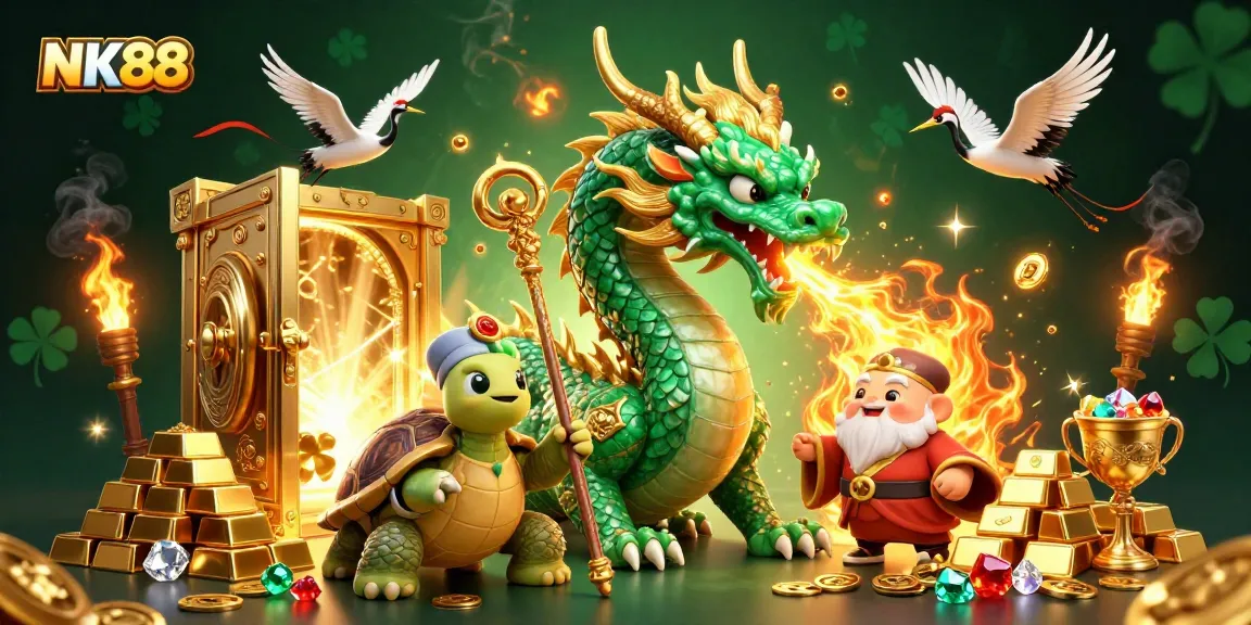 Experience the thrill of online gambling at NK88 with vibrant casino imagery of epic games.
