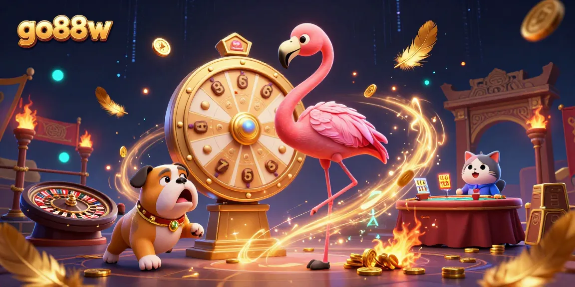 Experience the excitement of go88w with vibrant game elements and animated characters celebrating rewards