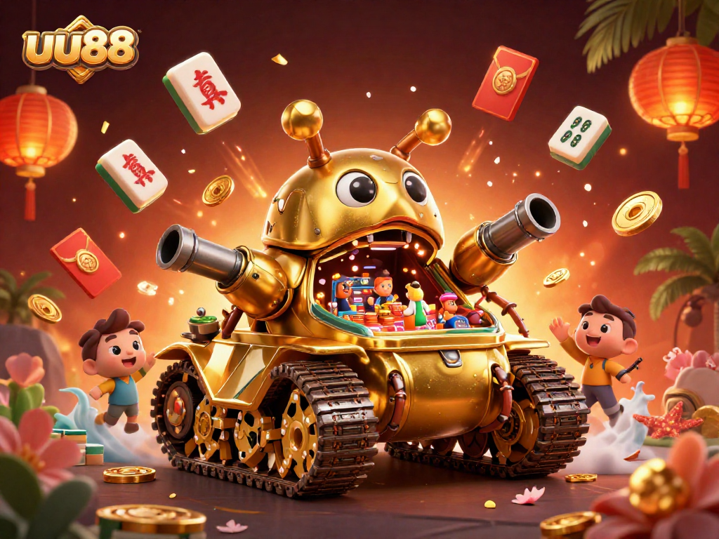 Experience the vibrant adrenaline of uu88 as you enter a miniature casino inside a massive golden beetle tank!