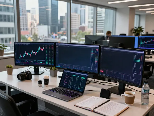 Insights into CryptoDenisNFT official channel with an organized trading setup featuring live cryptocurrency dashboards and DeFi interfaces.