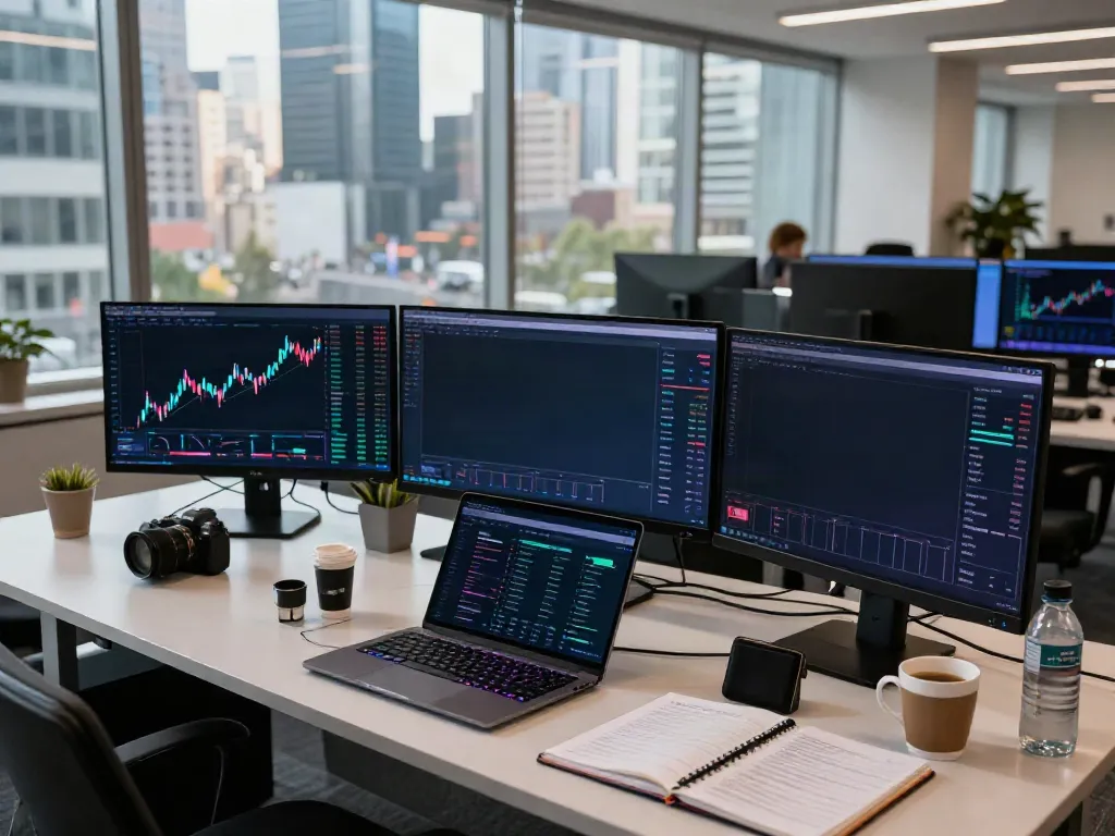 Insights into CryptoDenisNFT official channel with an organized trading setup featuring live cryptocurrency dashboards and DeFi interfaces.