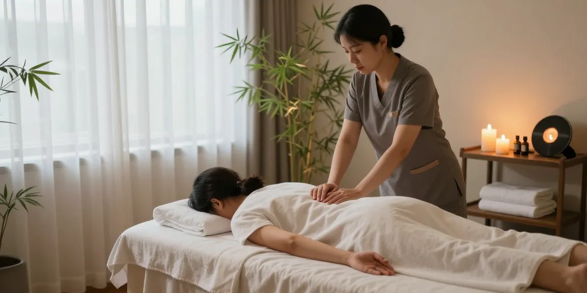 Professional 성남출장마사지 session in a tranquil spa setting, highlighting relaxation and wellness.